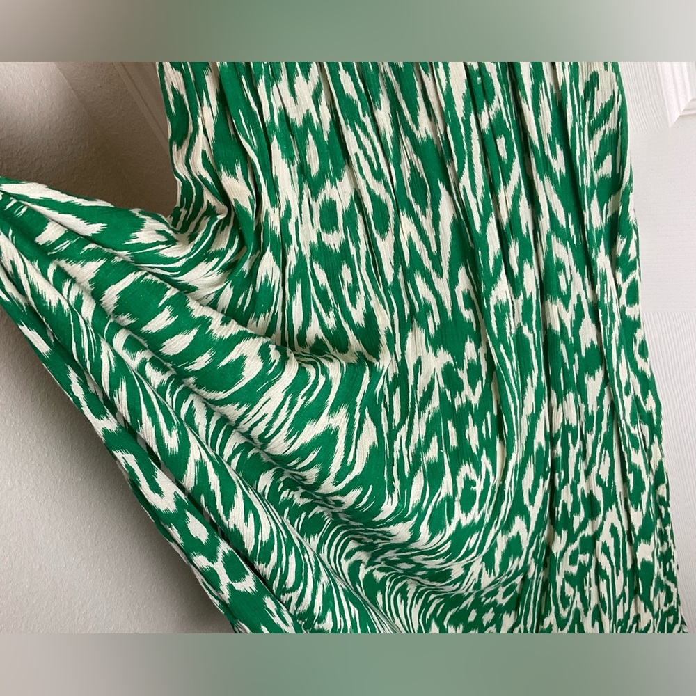 Denim 24/7 Boho Green Ikat Maxi Dress Beaded Neckline 22W - Picture 6 of 10